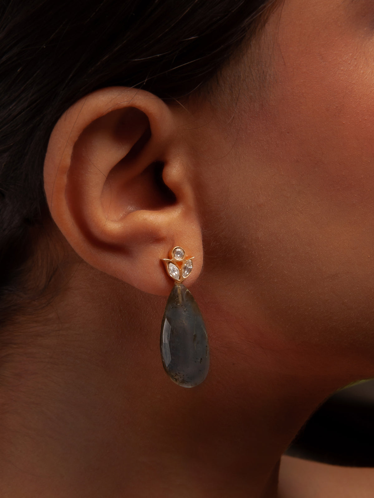 Floral Gemstone Sparkle Earrings view 1