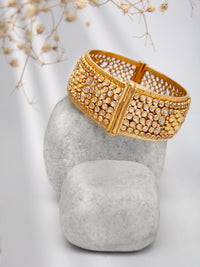 Golden Glow: 925 Silver Gold Plated Crystal Bangle view 3