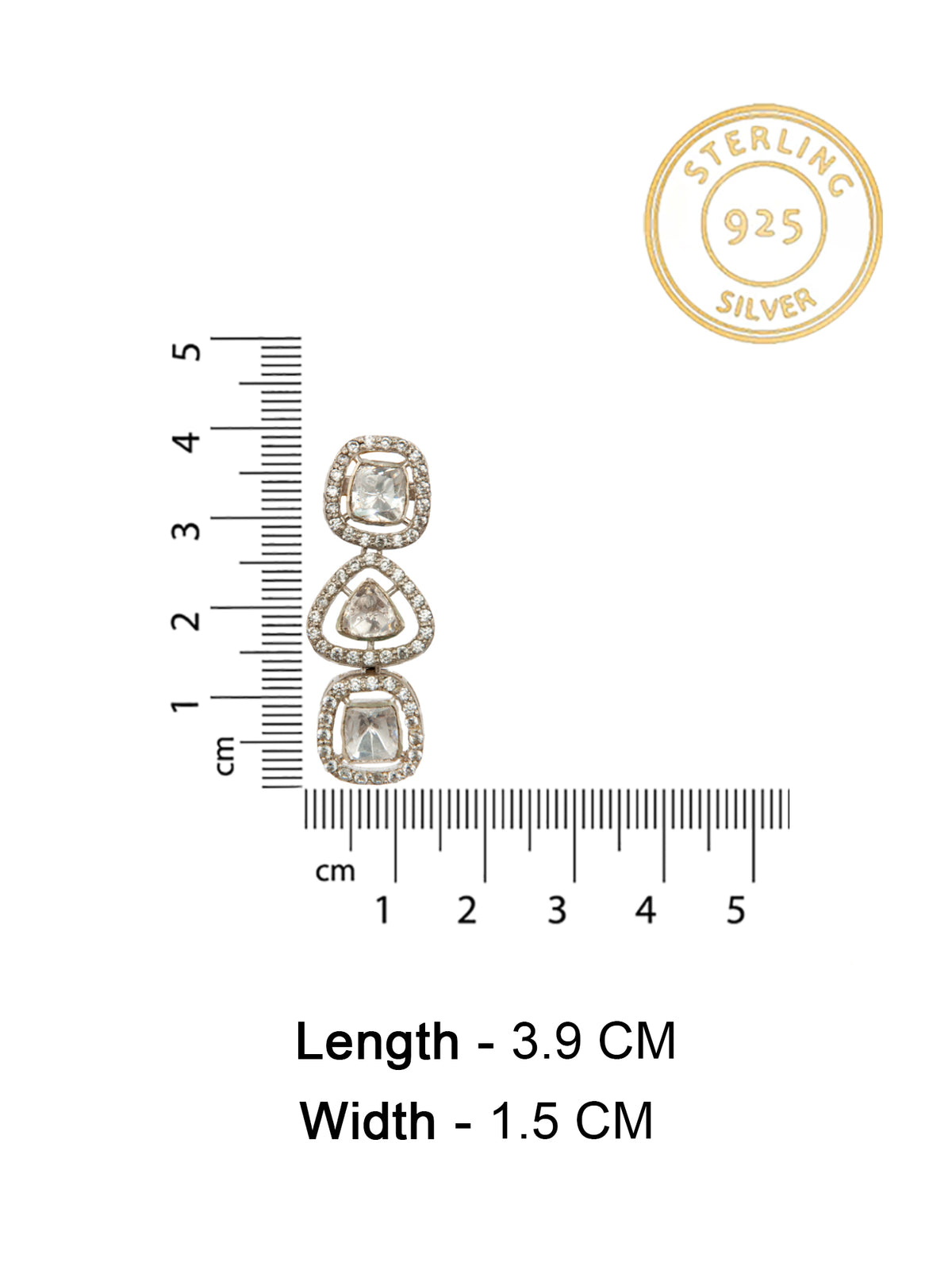 Sparkling Brilliance : 925 Sterling Silver Earrings with Moissanite and CZ view 6