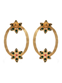 Turquoise Elegance Oval Earrings: 925 Sterling Silver Gold Plated view 4