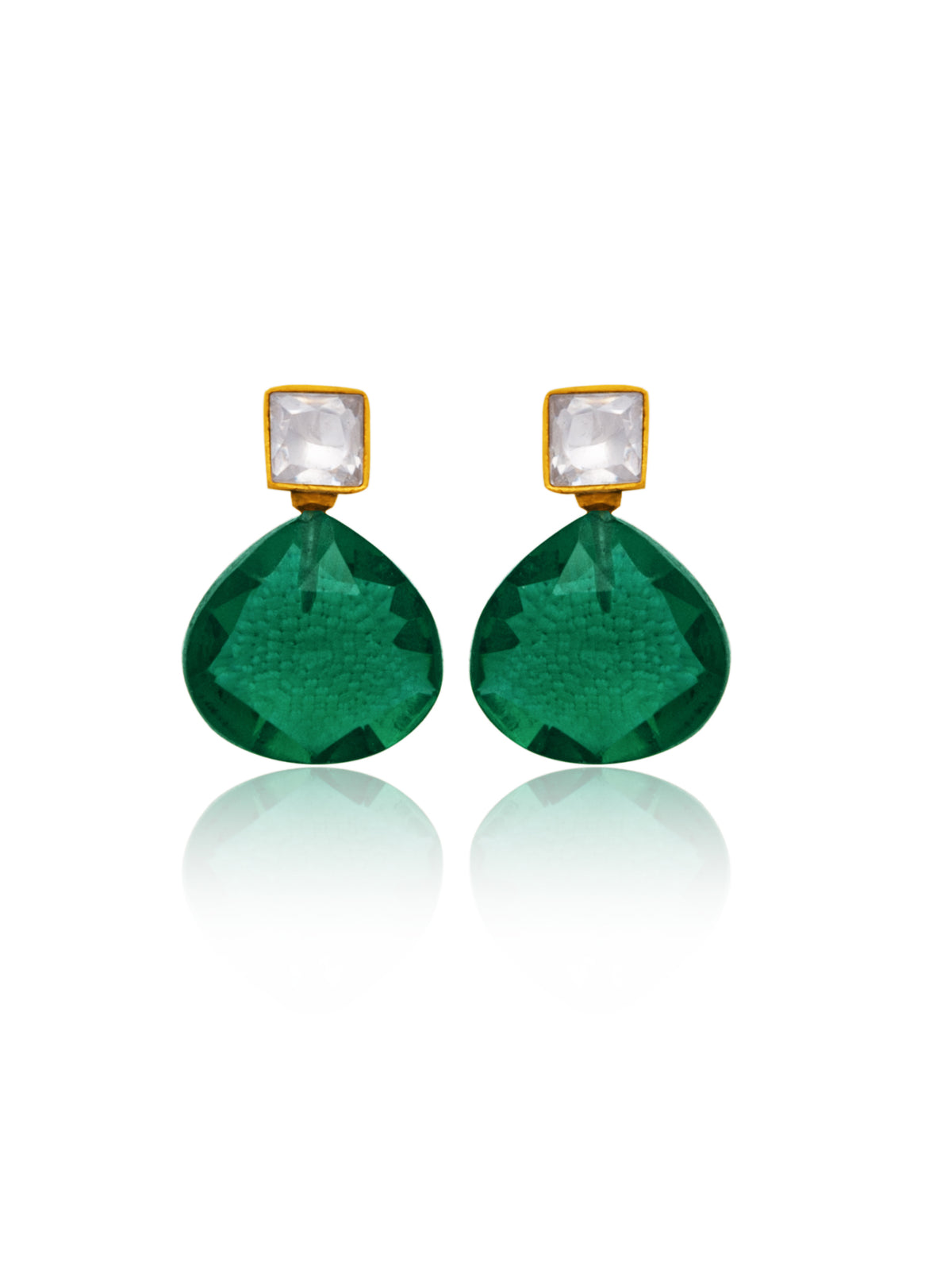 Green Heartshine Earrings view 3