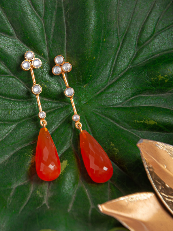 Carnelian Briolette Drop Kundan Delights alternate