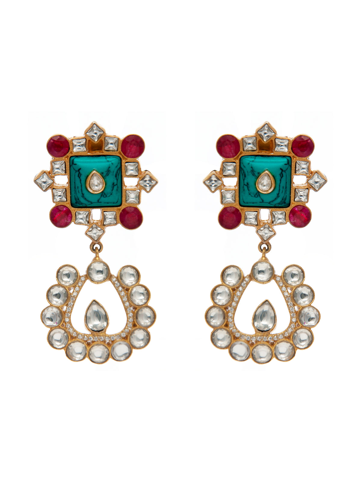 Sparkling Gemstone Fusion Earrings view 2