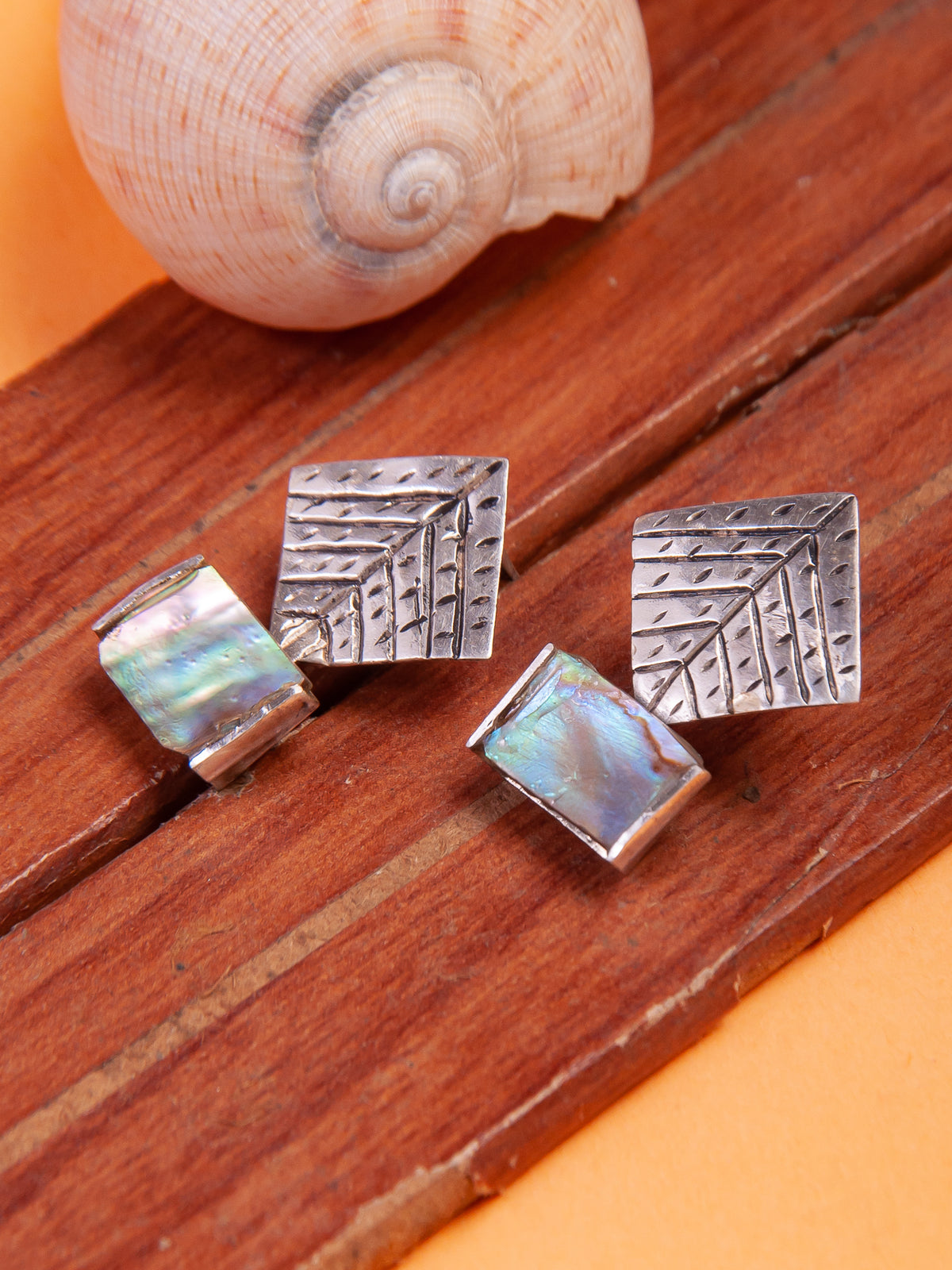 PearlGlow Handcarved Earrings view 2