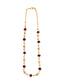 Scarlet Melon Radiance: 925 Silver Beaded Necklace with Red Melon Cut Beads