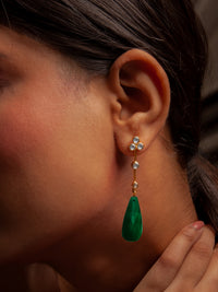Green Briolette Drop Kundan Delights view 1