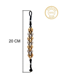 Dual-Tone Dholki Delight: 925 Silver Two Tone Bracelet view 6