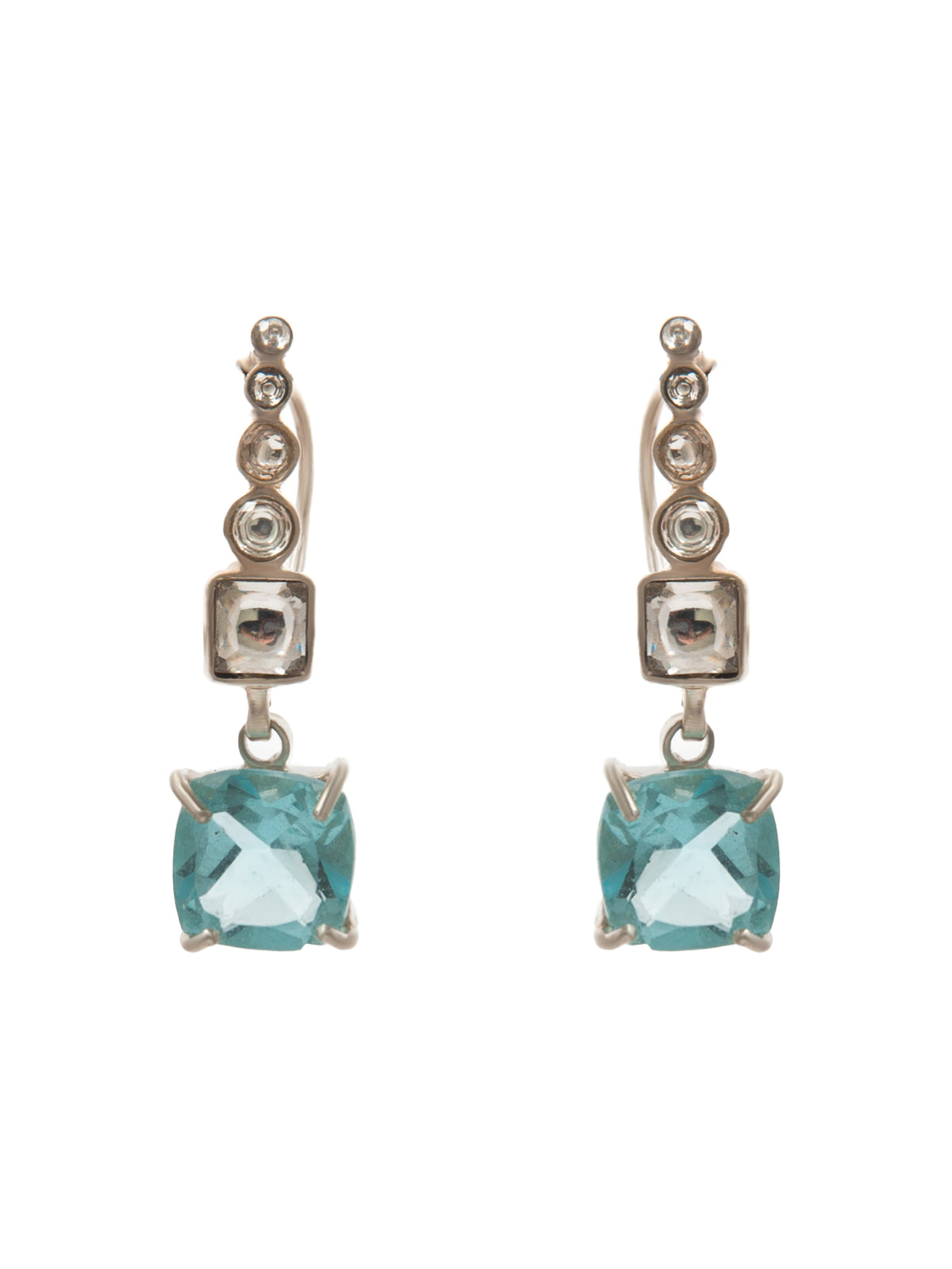 Aqua Radiance Modern Kundan Earrings: 925 Sterling Silver view 2