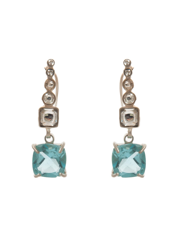 Aqua Radiance Modern Kundan Earrings: 925 Sterling Silver alternate