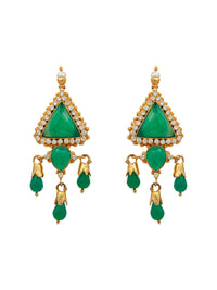 Enchanting Forest: 925 Sterling Silver Earrings with Green Onyx Gemstone view 2