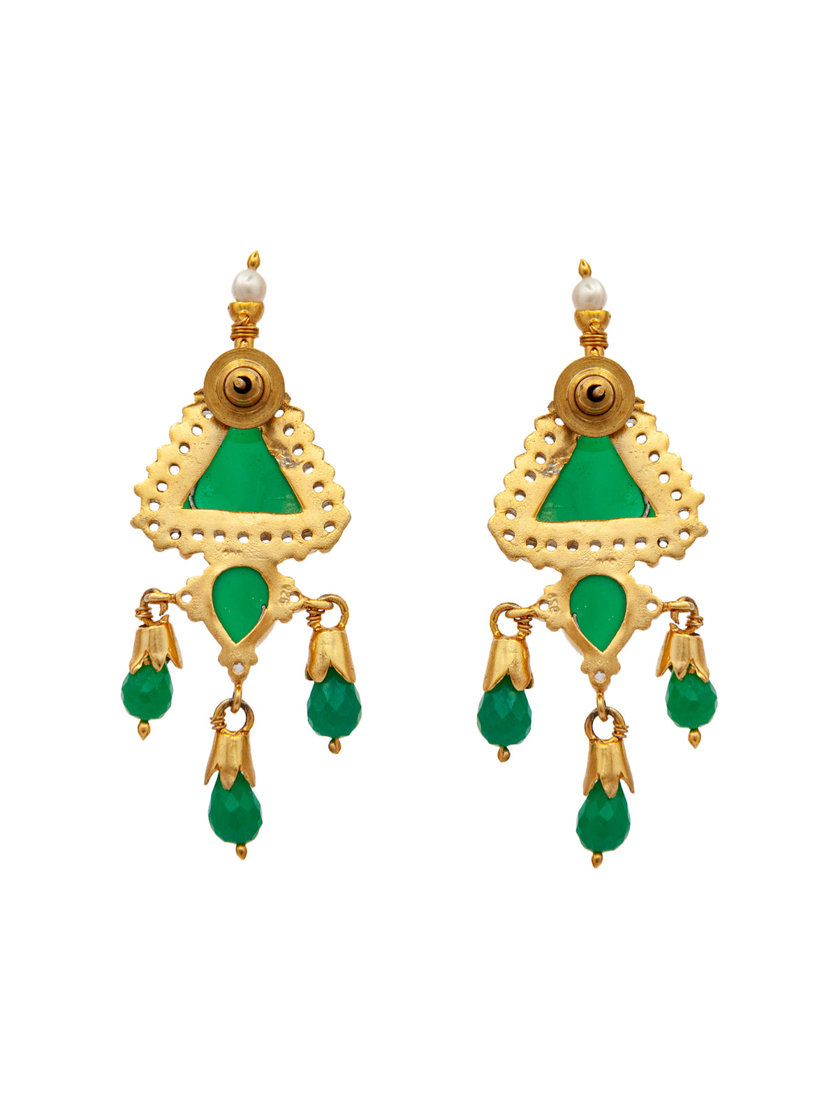 Enchanting Forest: 925 Sterling Silver Earrings with Green Onyx Gemstone view 5