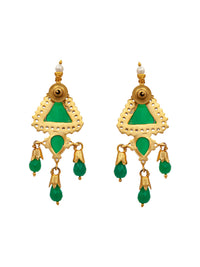 Enchanting Forest: 925 Sterling Silver Earrings with Green Onyx Gemstone view 5