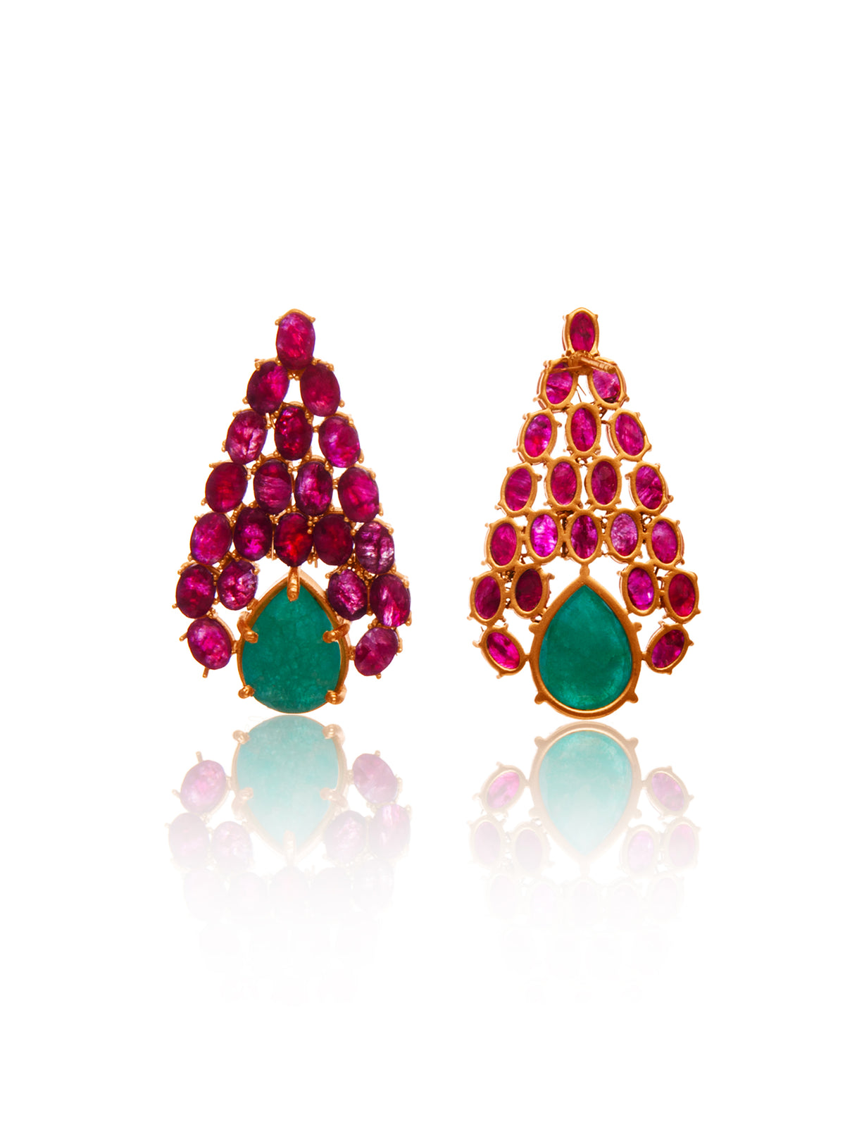 Jadeburst Ruby Triangle Earrings view 3
