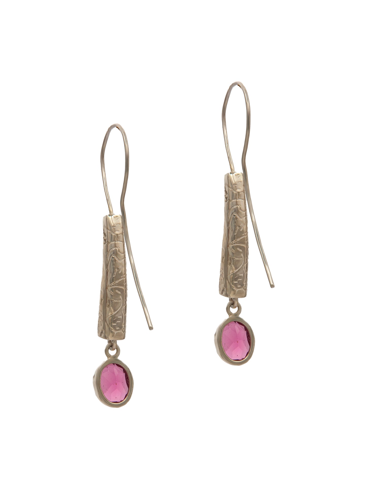 Rosy Radiance Designer Dangler Earrings: 925 Sterling Silver