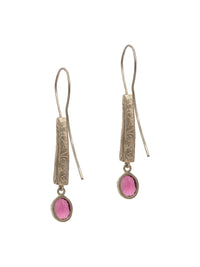Rosy Radiance Designer Dangler Earrings: 925 Sterling Silver view 5