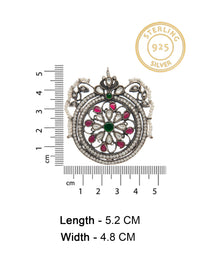 Mehfil Multicolor Kundan Round Stud Earrings: 925 Sterling Silver view 5