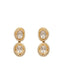 Swarna Ratna Double Moissanite Earrings: 925 Sterling Silver Gold Plated