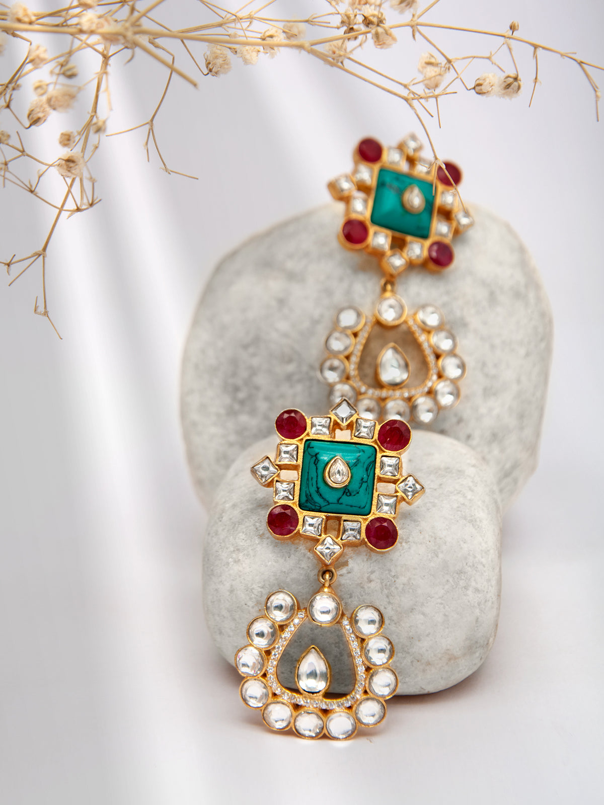 Sparkling Gemstone Fusion Earrings view 1