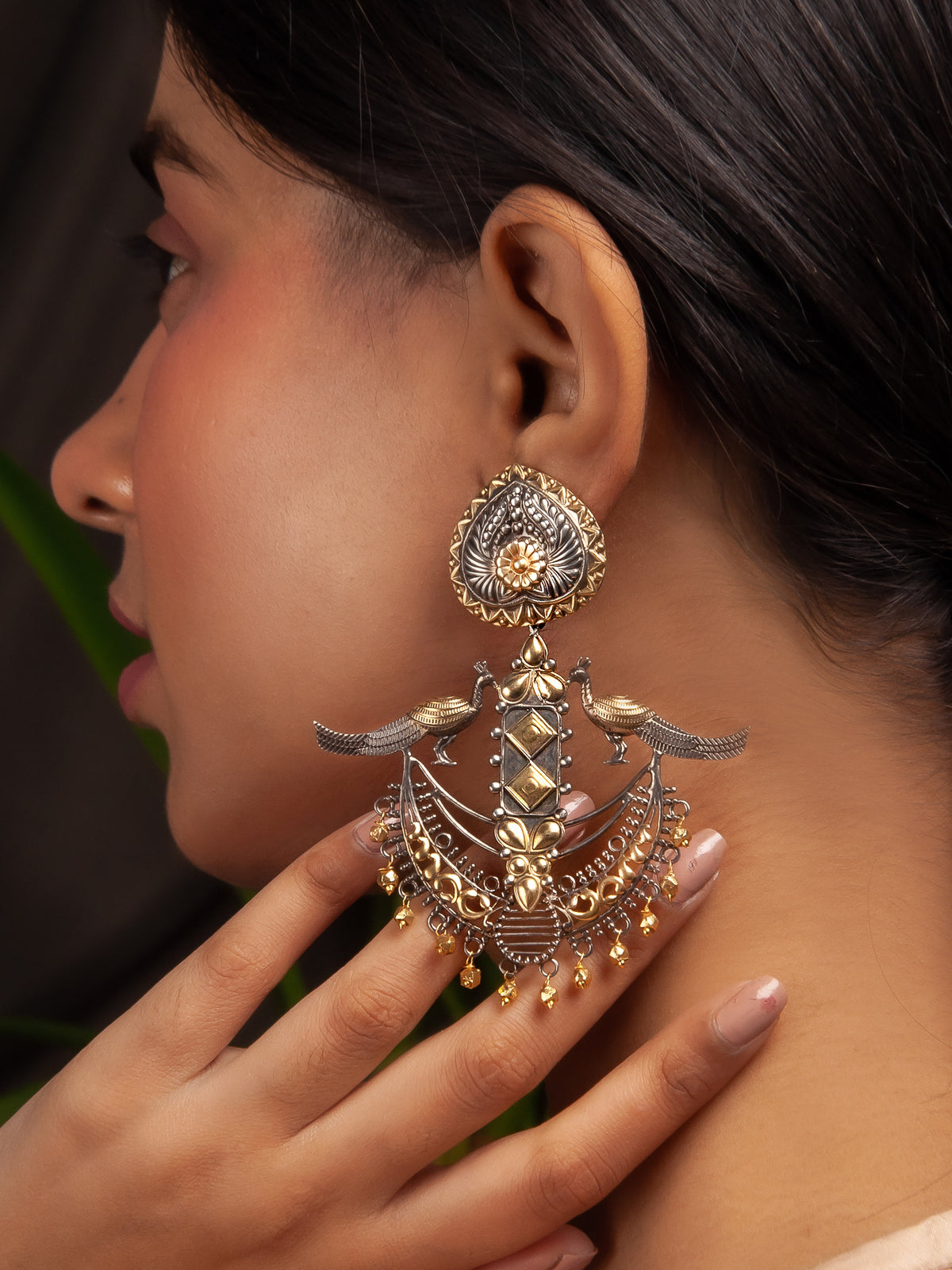 Peacock Fusion Earrings view 1