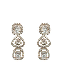 Sparkling Brilliance : 925 Sterling Silver Earrings with Moissanite and CZ view 2