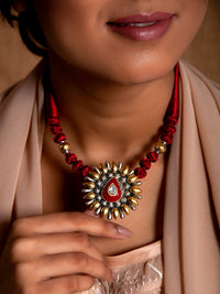 Crimson Coral Cascade: 925 Silver Red Coral Necklace view 5