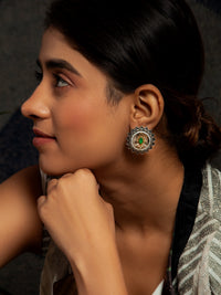 Viridian Vine Intricate Studs: 925 Sterling Silver view 3