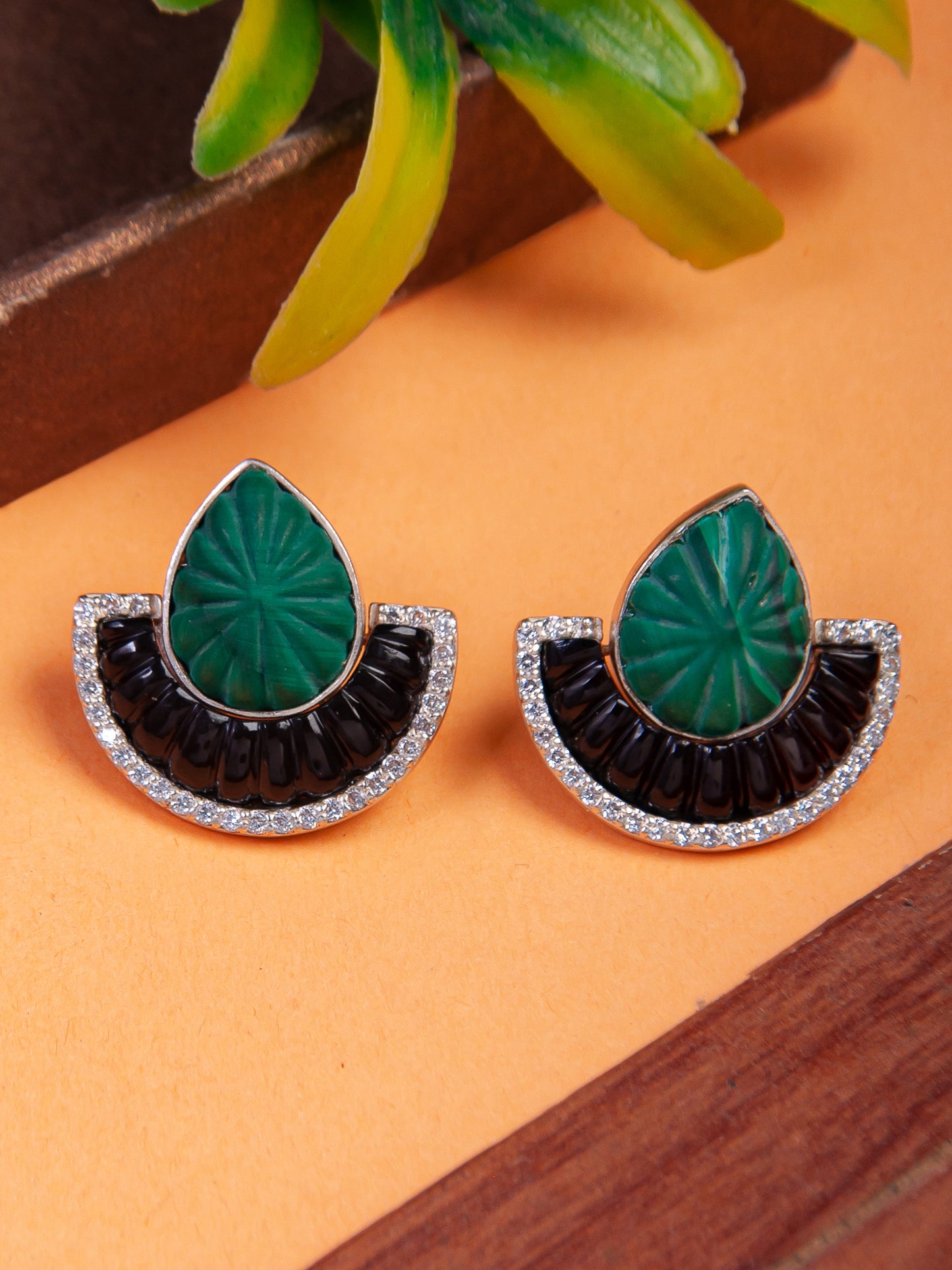 Dual Glam – Malachite & Black Onyx Luxe Convertible Earrings