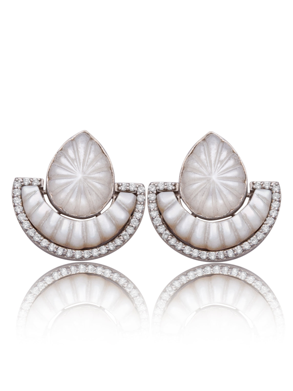 Dual Glam – Mother of Pearl Luxe Convertible Earrings view 4