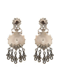 Hastakriti Swarna Varne Earrings: 925 Sterling Silver Hand Embossed Two Tone view 6