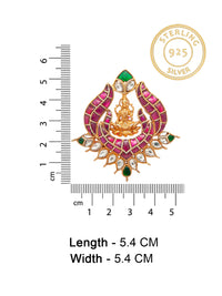 Swarna Mandir Kundan Earrings: 925 Sterling Silver Gold Plated view 7