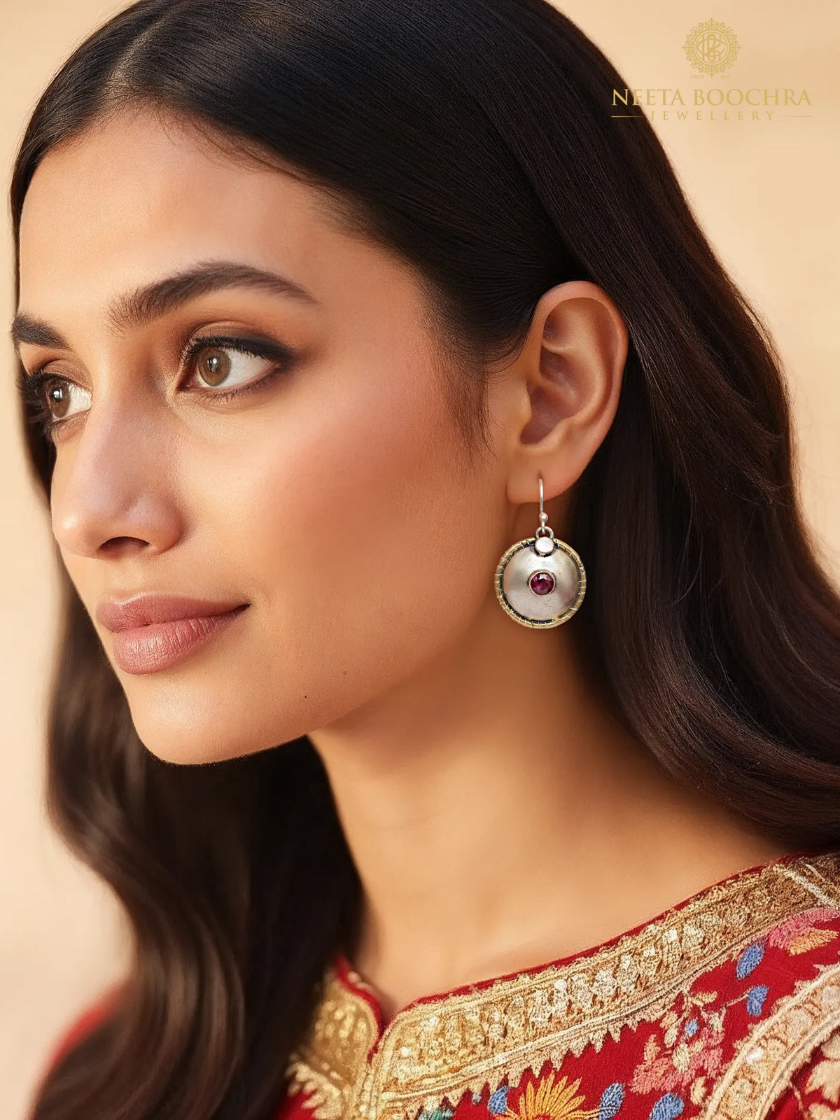 Nitya Two Tone Dangler Earrings view 4