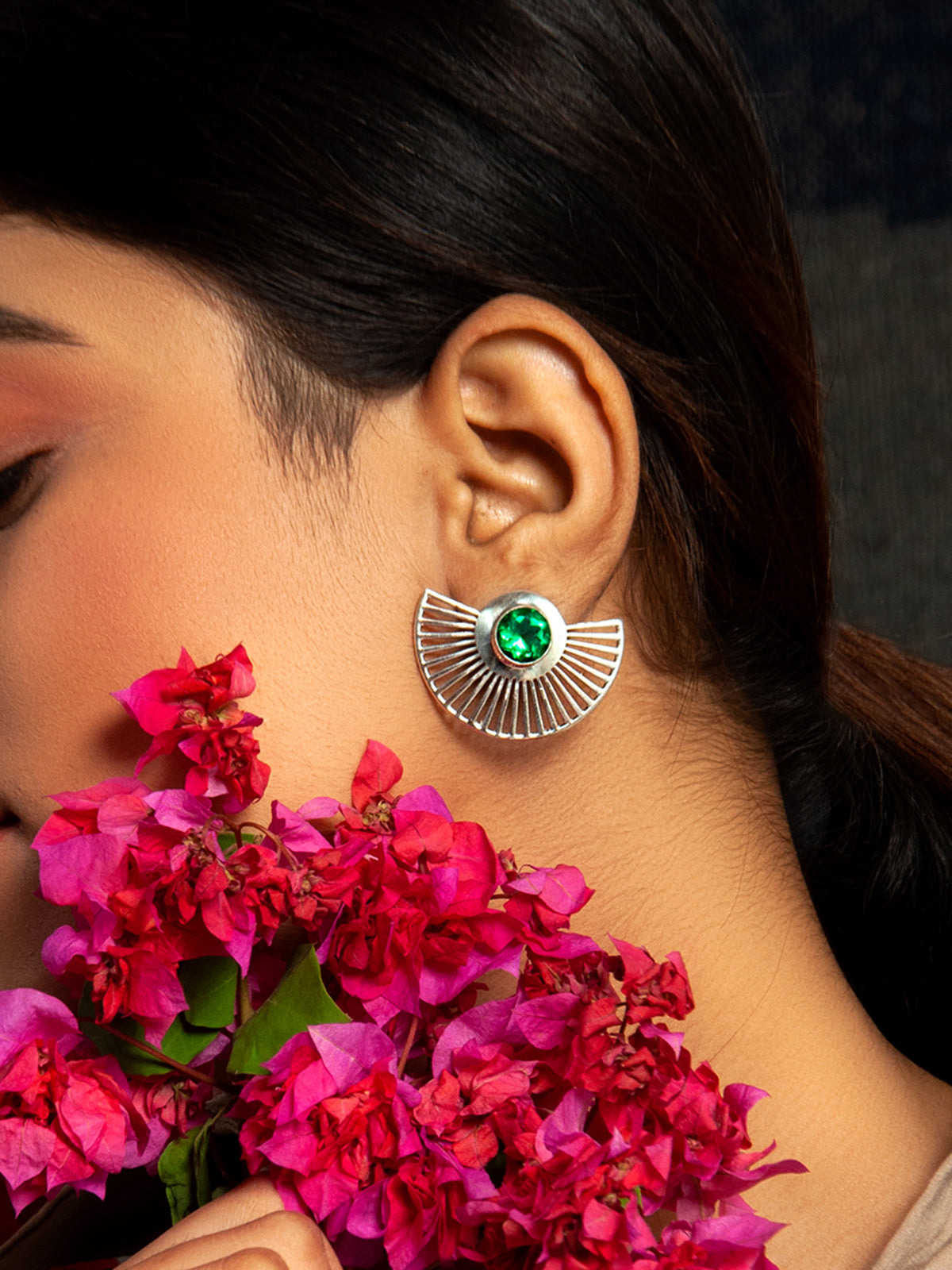 Verde Fanfare Gold Plated Earrings: 925 Sterling Silver view 5