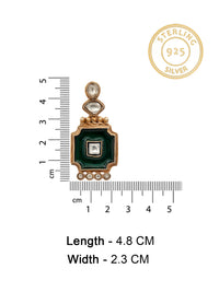 Enchanted Enamel: 925 Sterling Silver Earrings with Enamelling and Kundan view 6