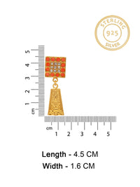 Sona Kundan Haar Earrings: 925 Sterling Silver Gold Plated view 8