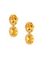 Swarna Ratna Double Moissanite Earrings: 925 Sterling Silver Gold Plated