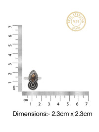 Nitya 925 Silver Smoky Quartz Adjustable Ring view 2