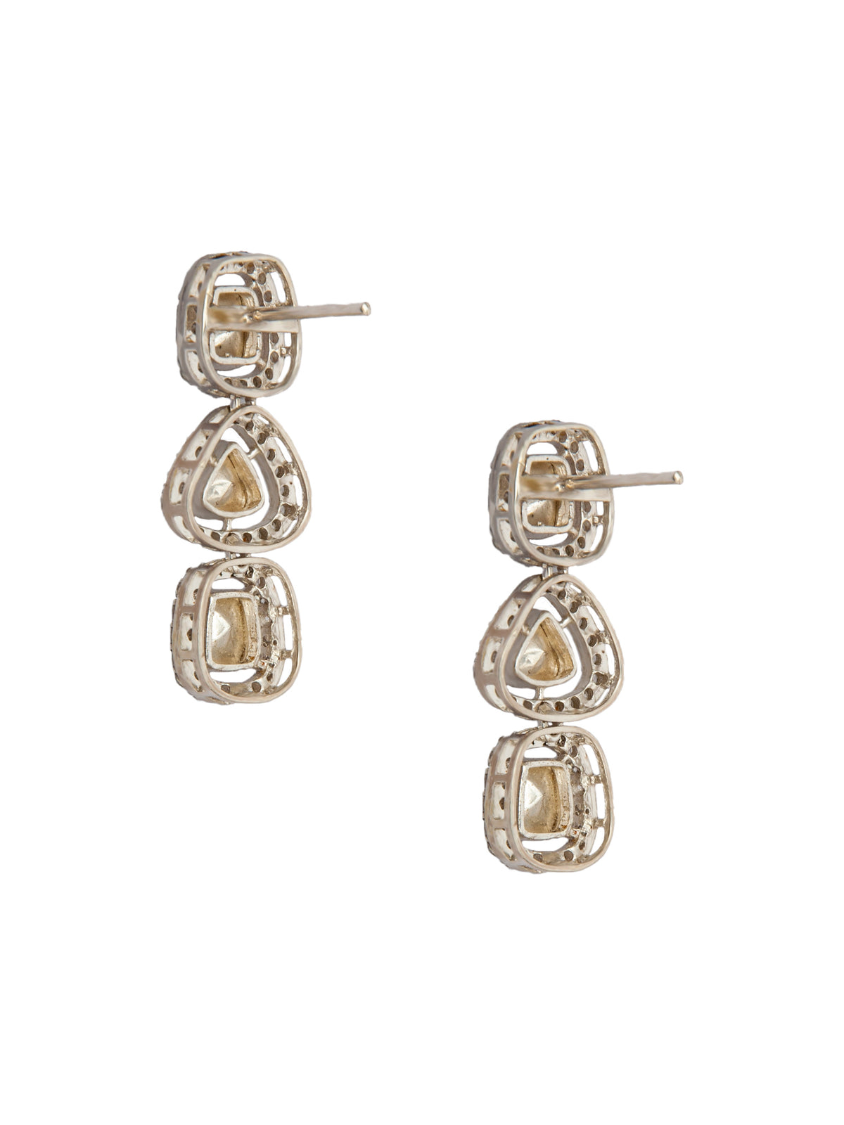 Sparkling Brilliance : 925 Sterling Silver Earrings with Moissanite and CZ view 5