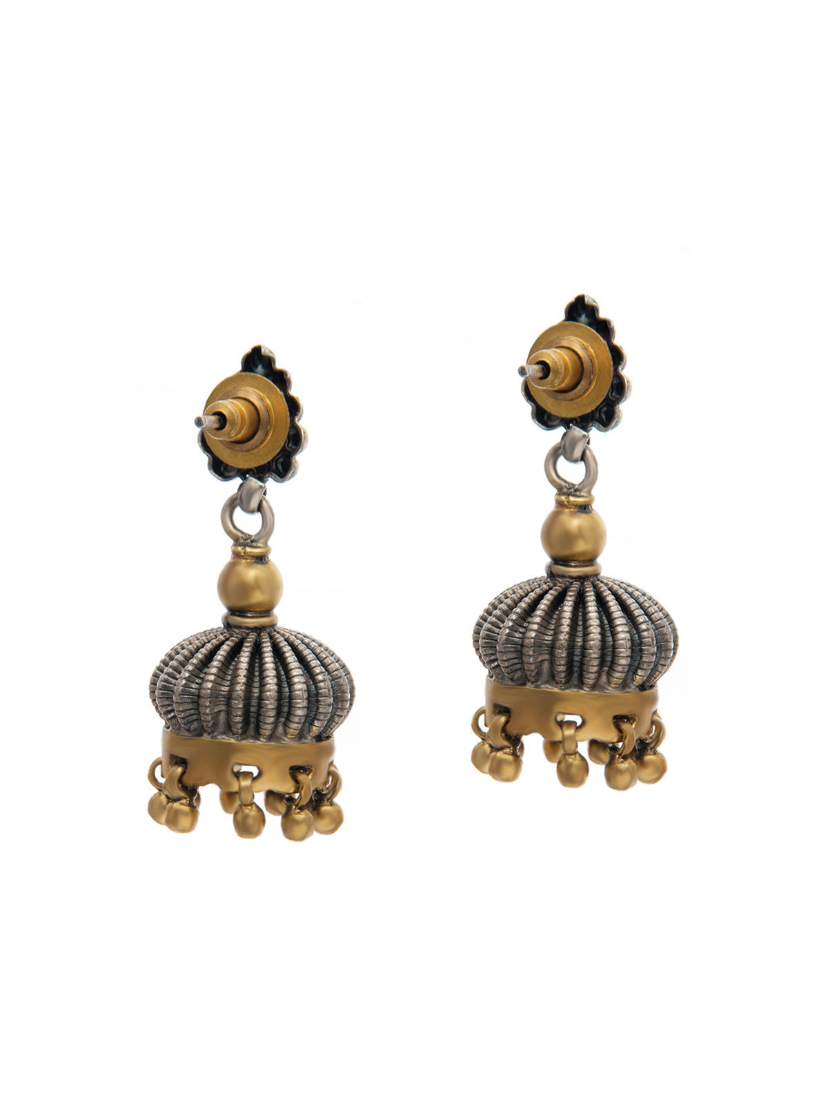 Radiant Reflections 925 Sterling Silver Two Tone Jhumki Earrings view 5