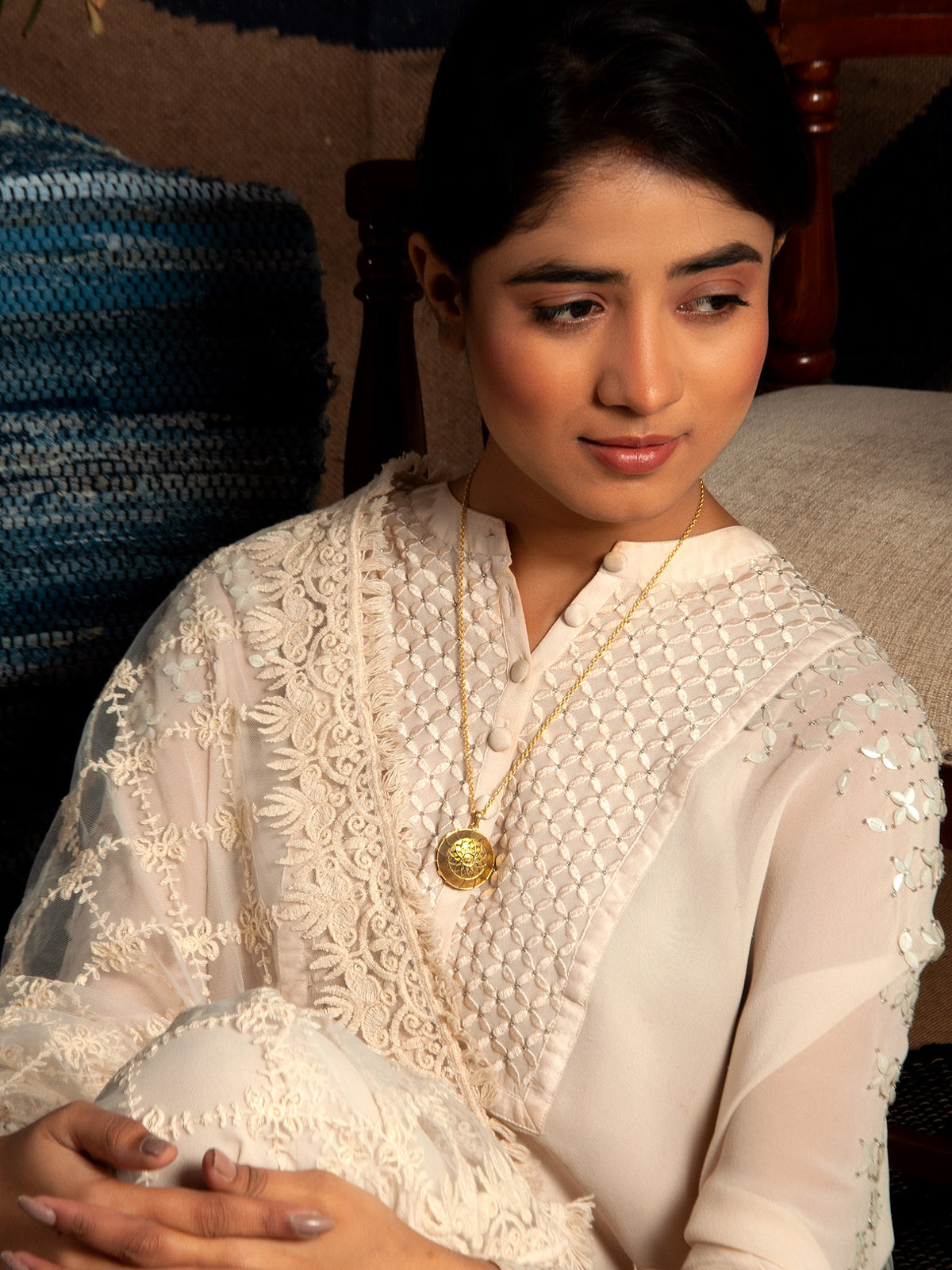 Golden Glow: 925 Silver Modern Everyday Wear Gold Plated Necklace view 5