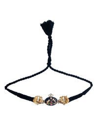 Azure Menagerie: 925 Silver Animal Motifs Fusion Choker with Blue Lapis Inlay Gemstone view 2