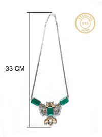 Wildlife Fusion Choker: 925 Silver with Green Onyx Gemstone view 6