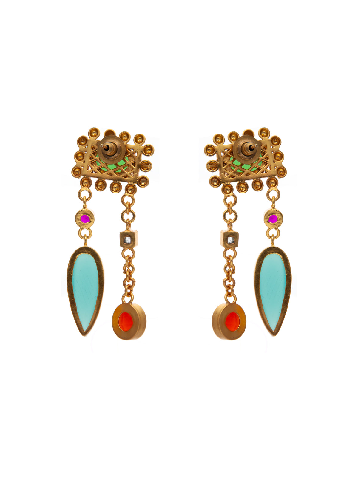 Gemstone Silver Fusion Earrings view 5