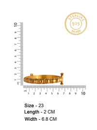 Golden Rawa Elegance: 925 Silver Gold Plated Classic Bangle view 5