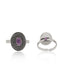 Nitya 925 Silver Oxidized Amethyst Adjustable Ring