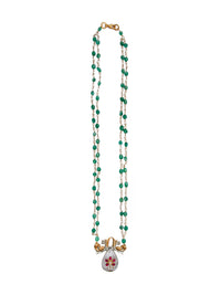 Avian Elegance: 925 Silver Fusion Birds Motif Necklace with Crystal Quartz Inlay Work view 4