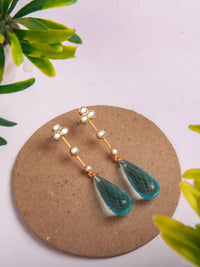 Aqua Briolette Drop Kundan Delights view 2