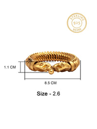 Peacock Splendor: 925 Silver Gold Plated Peacock Sutlada Bangle view 6