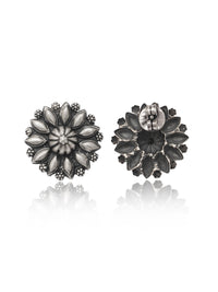 Nitya 925 Silver Sunflower Earrings view 2