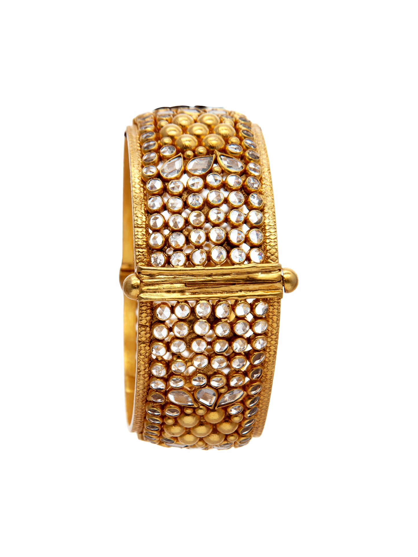 Golden Glow: 925 Silver Gold Plated Crystal Bangle