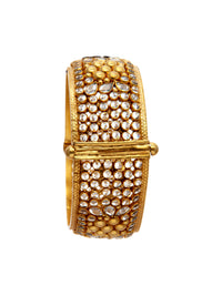 Golden Glow: 925 Silver Gold Plated Crystal Bangle view 4
